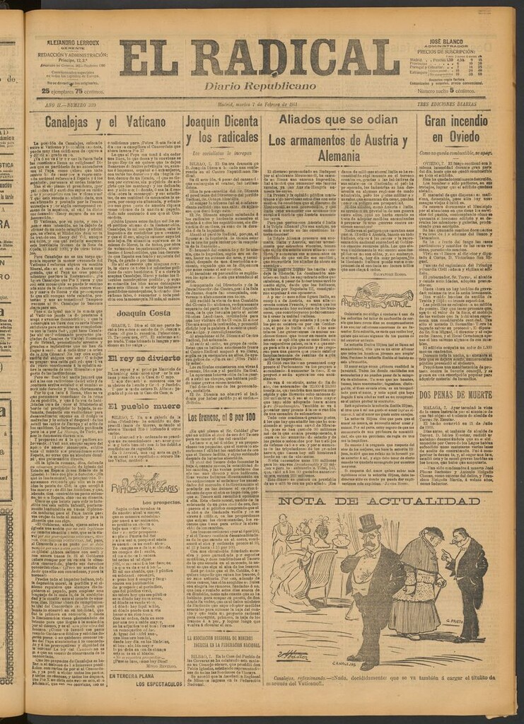Miniatura de El Radical: diario republicano del 7 de febrero de 1911