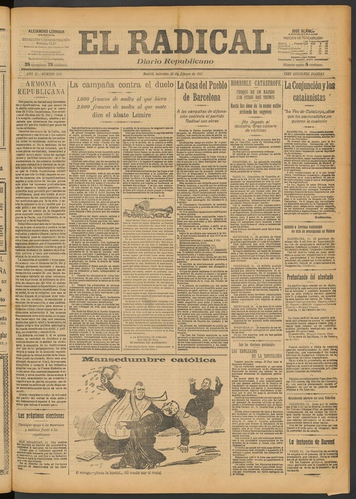 Miniatura de El Radical: diario republicano del 15 de febrero de 1911