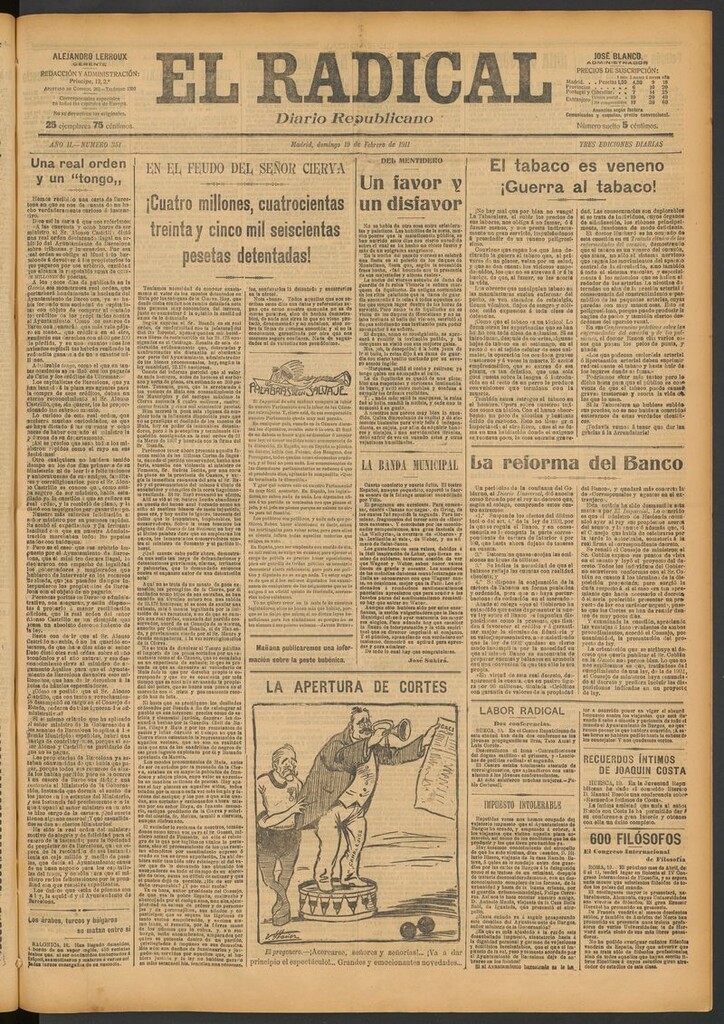 Miniatura de El Radical: diario republicano del 19 de febrero de 1911