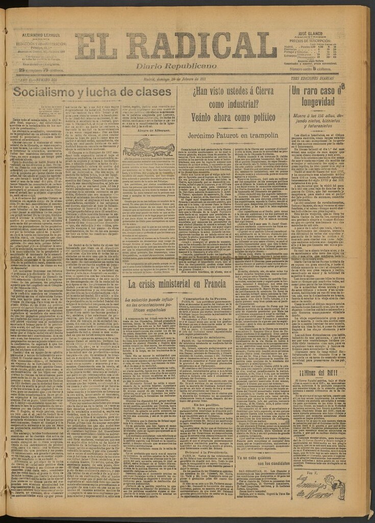 Miniatura de El Radical: diario republicano del 26 de febrero de 1911