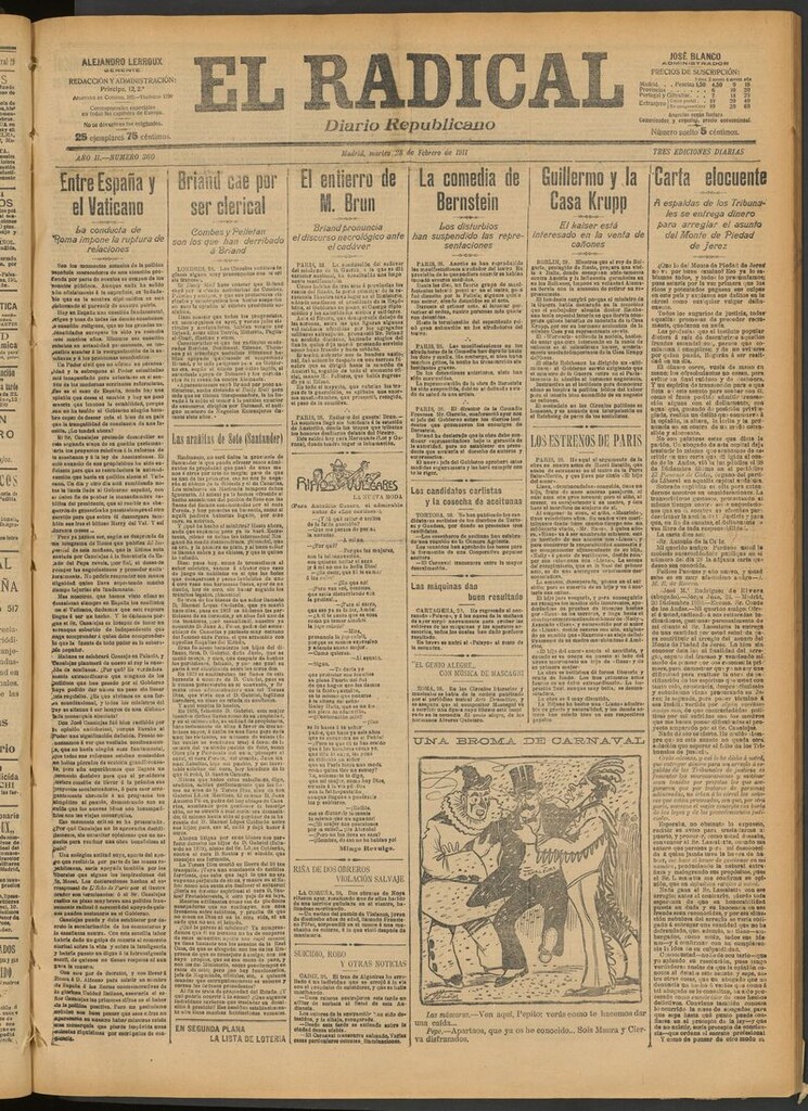 Miniatura de El Radical: diario republicano del 28 de febrero de 1911