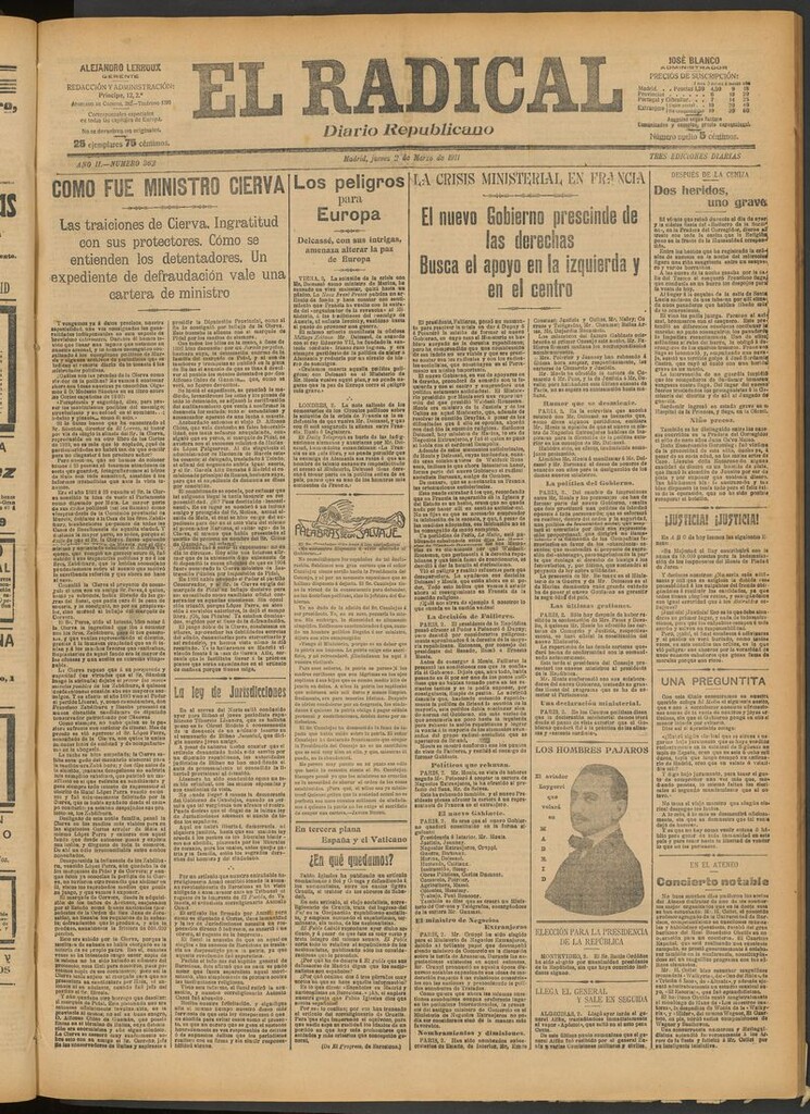 Miniatura de El Radical: diario republicano del 2 de marzo de 1911