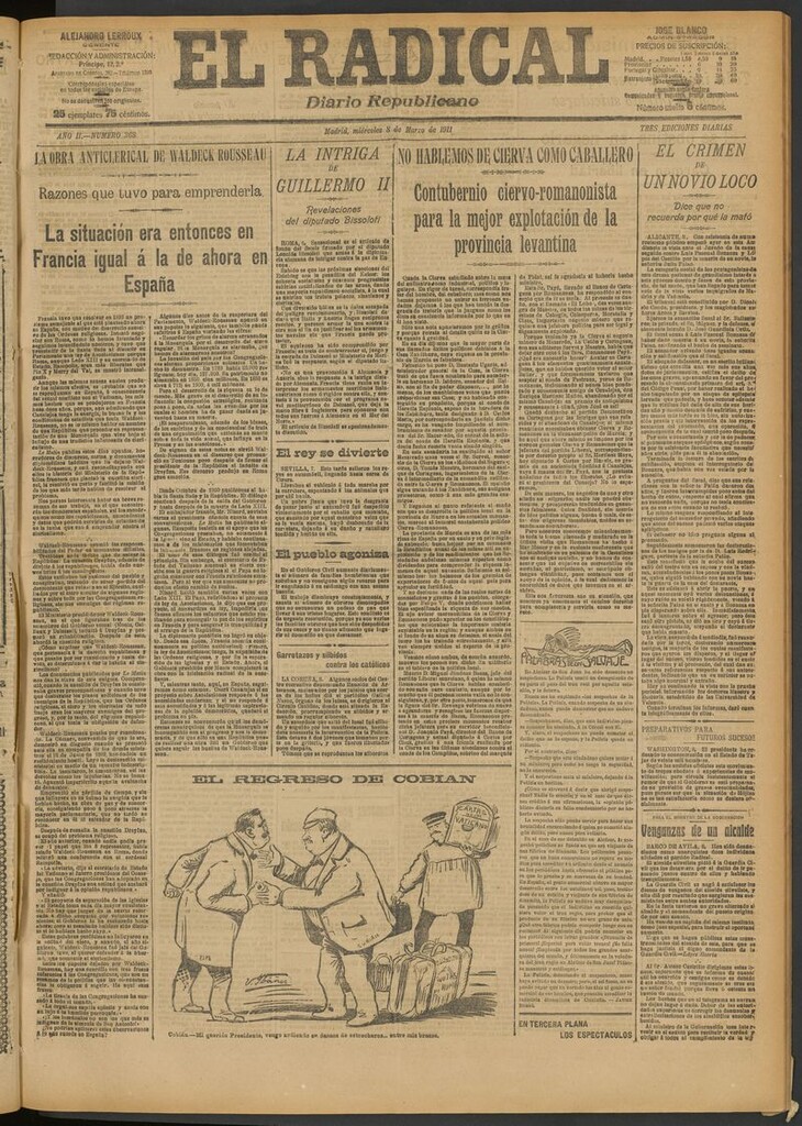 Miniatura de El Radical: diario republicano del 8 de marzo de 1911