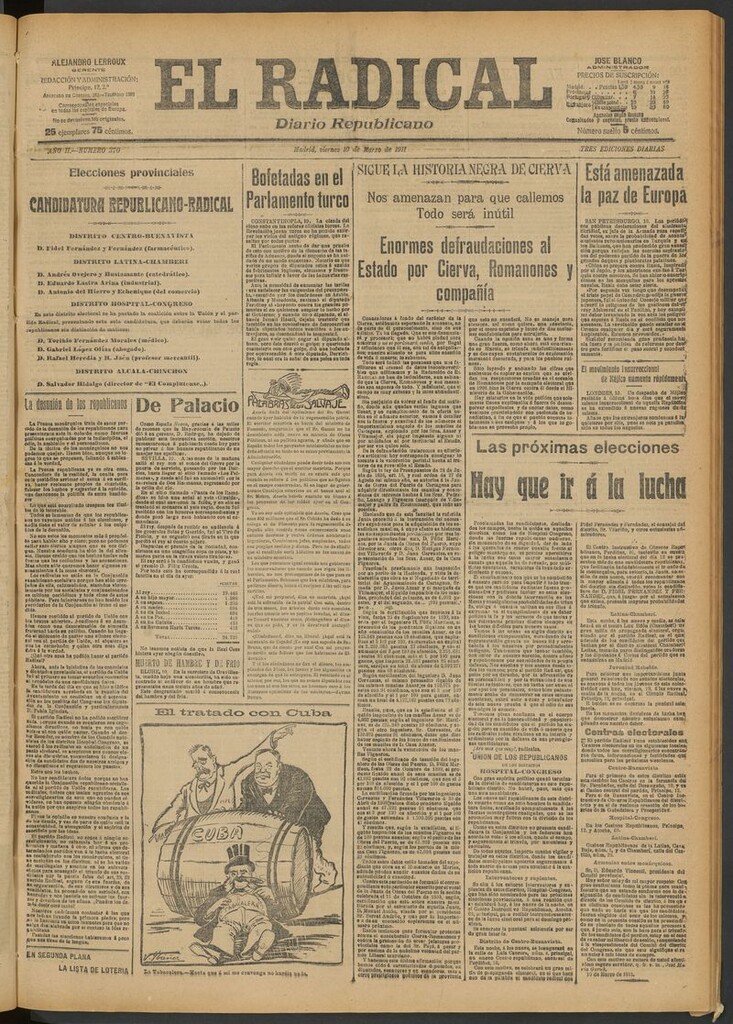 Miniatura de El Radical: diario republicano del 10 de marzo de 1911