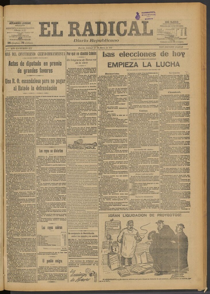 Miniatura de El Radical: diario republicano del 12 de marzo de 1911
