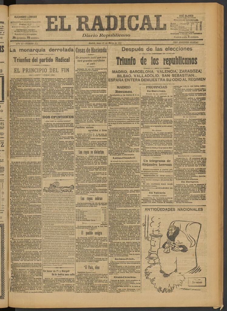 Miniatura de El Radical: diario republicano del 13 de marzo de 1911