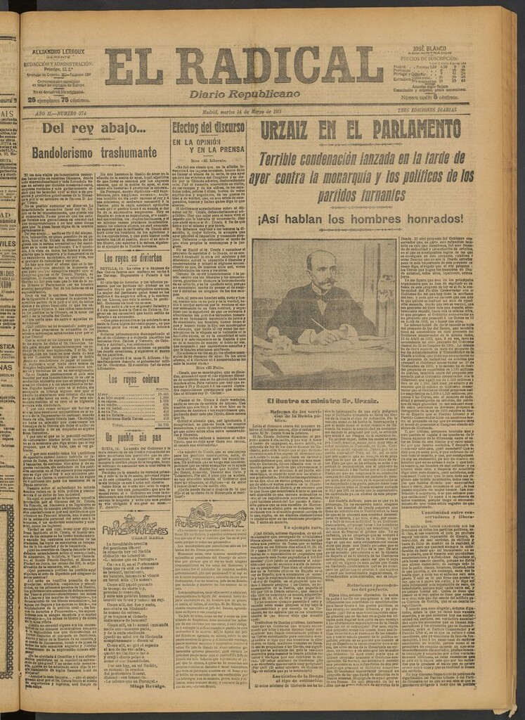 Miniatura de El Radical: diario republicano del 14 de marzo de 1911