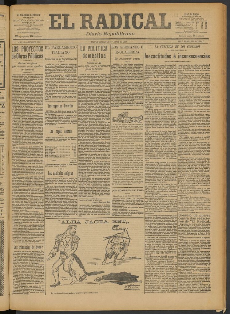 Miniatura de El Radical: diario republicano del 19 de marzo de 1911