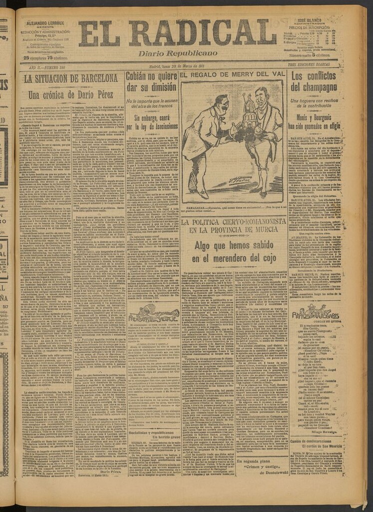 Miniatura de El Radical: diario republicano del 20 de marzo de 1911