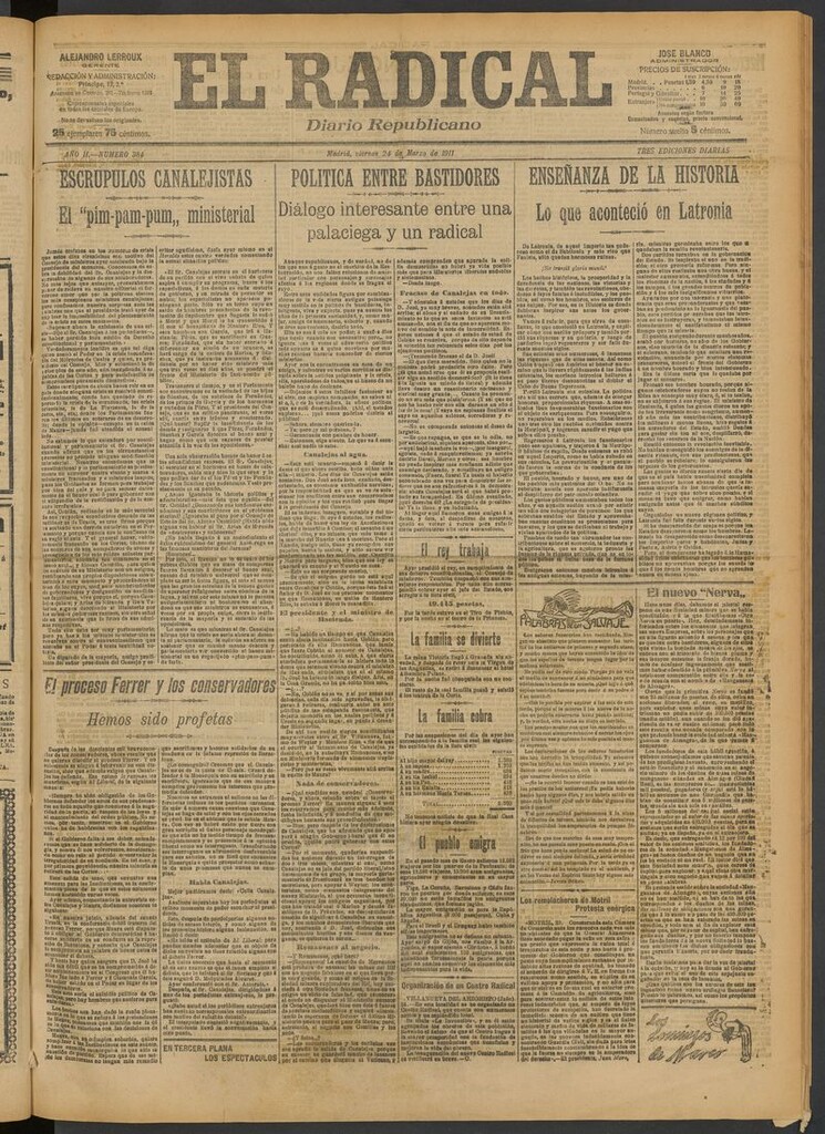 Miniatura de El Radical: diario republicano del 24 de marzo de 1911