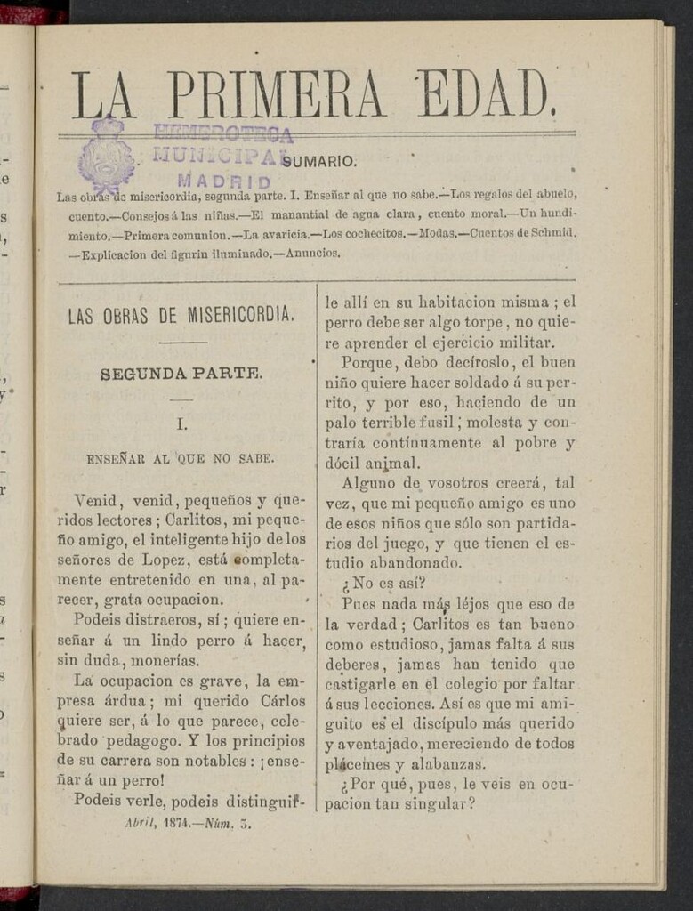 Miniatura de La Primera Edad de abril de 1874, nº 3
