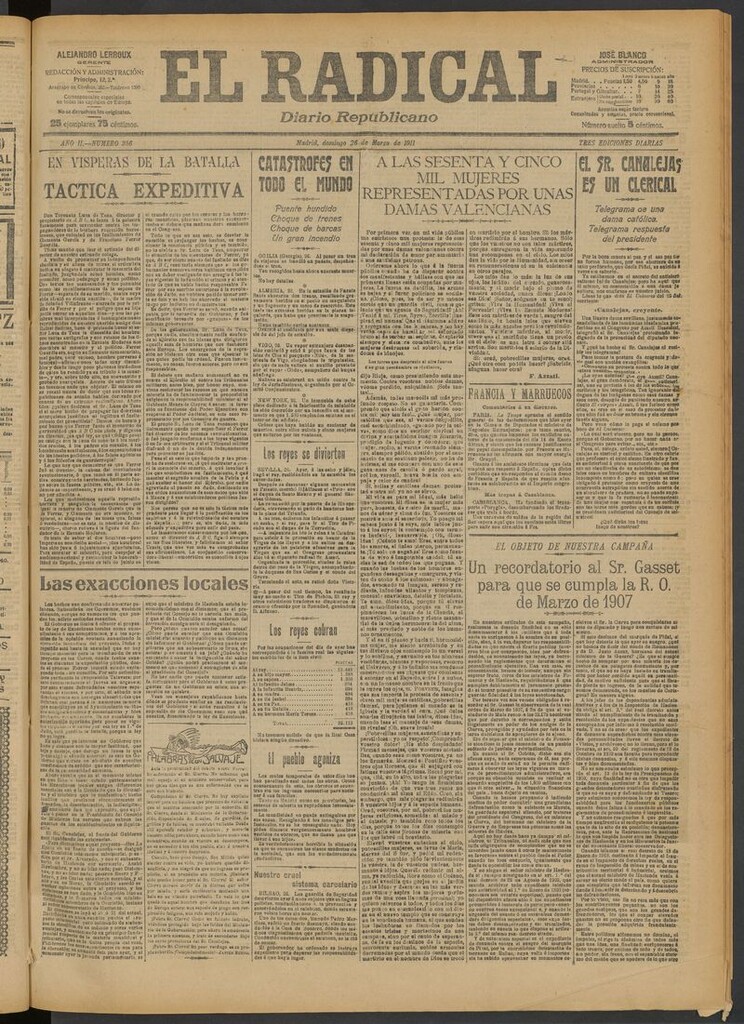 Miniatura de El Radical: diario republicano del 26 de marzo de 1911