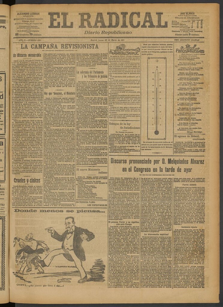 Miniatura de El Radical: diario republicano del 30 de marzo de 1911