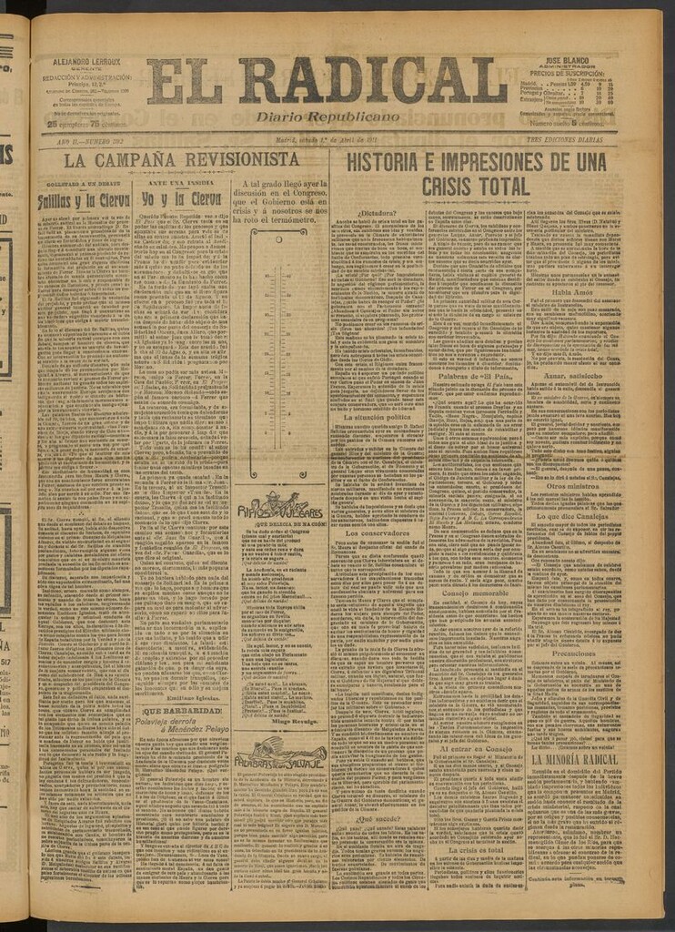 Miniatura de El Radical: diario republicano del 1 de abril de 1911