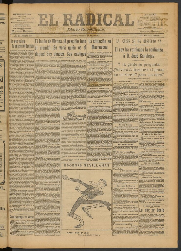 Miniatura de El Radical: diario republicano del 2 de abril de 1911