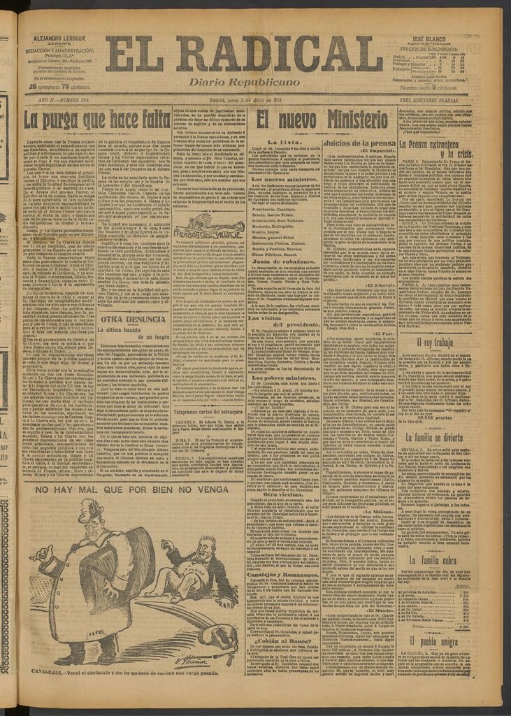 Miniatura de El Radical: diario republicano del 3 de abril de 1911