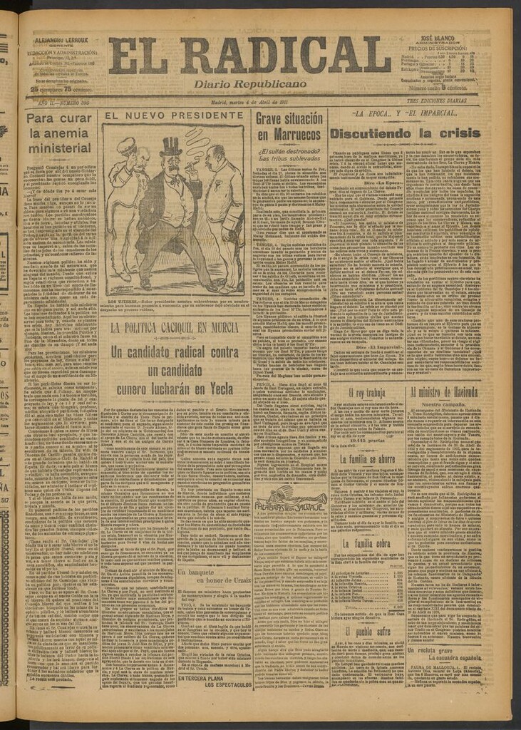 Miniatura de El Radical: diario republicano del 4 de abril de 1911