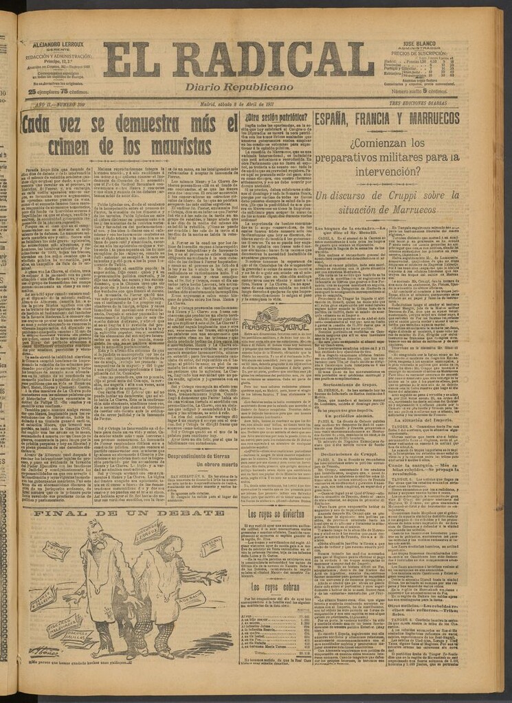 Miniatura de El Radical: diario republicano del 8 de abril de 1911
