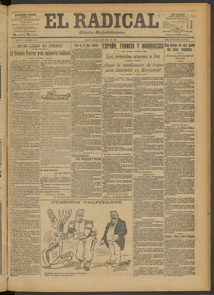 Miniatura de El Radical: diario republicano del 11 de abril de 1911