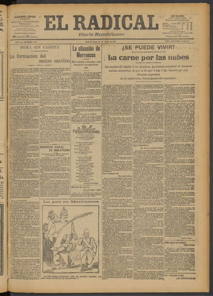 Miniatura de El Radical: diario republicano del 17 de abril de 1911