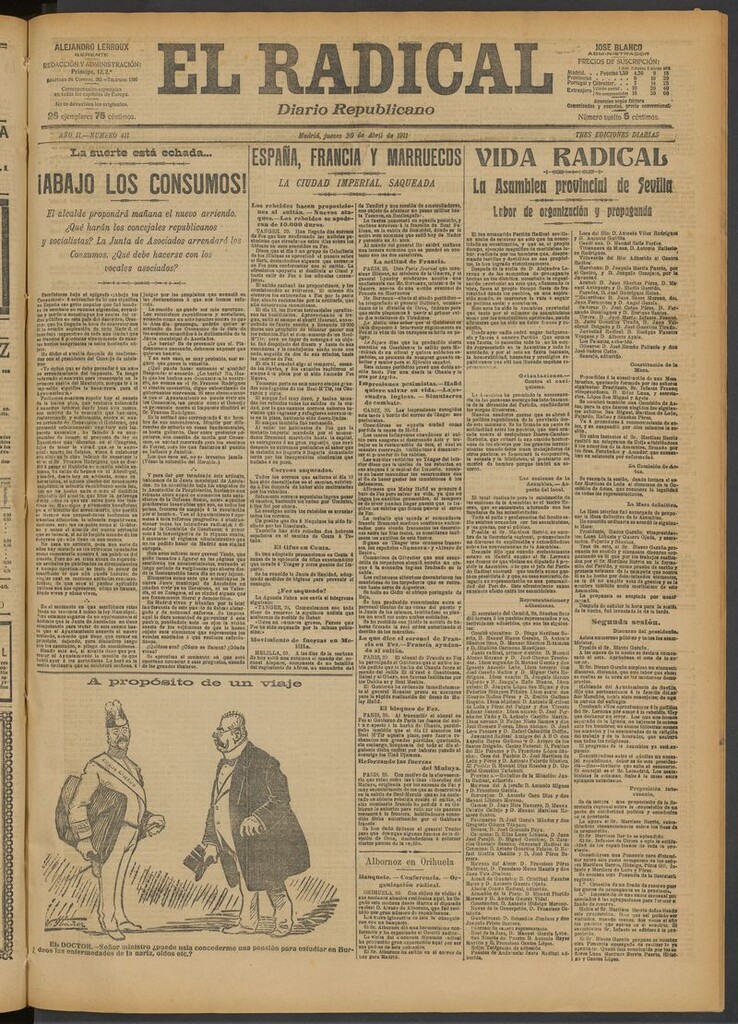 Miniatura de El Radical: diario republicano del 20 de abril de 1911