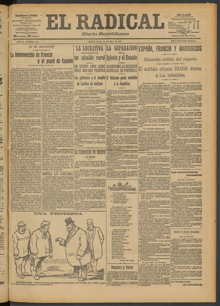 Miniatura de El Radical: diario republicano del 21 de abril de 1911