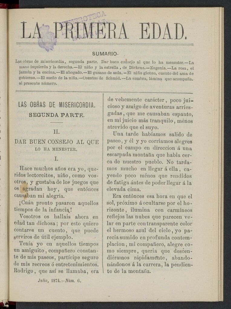 Miniatura de La Primera Edad de julio de 1874, nº 6