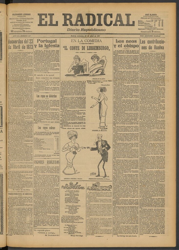 Miniatura de El Radical: diario republicano del 26 de abril de 1911