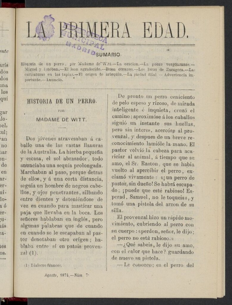 Miniatura de La Primera Edad de agosto de 1874, nº 7
