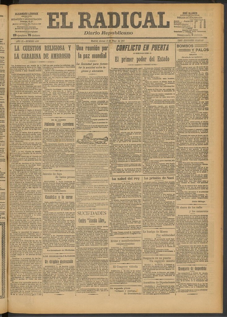Miniatura de El Radical: diario republicano del 5 de mayo de 1911