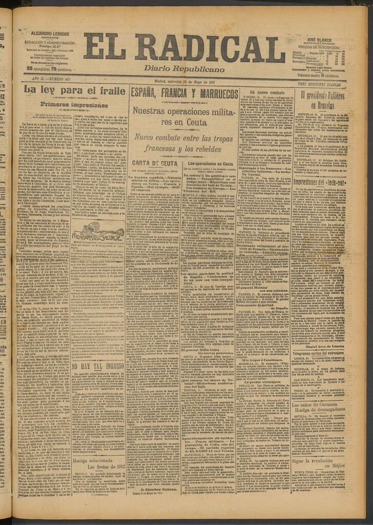 Miniatura de El Radical: diario republicano del 10 de mayo de 1911
