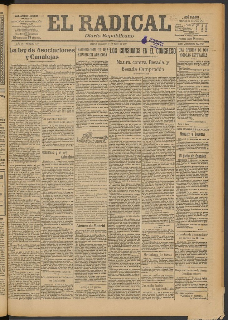 Miniatura de El Radical: diario republicano del 17 de mayo de 1911