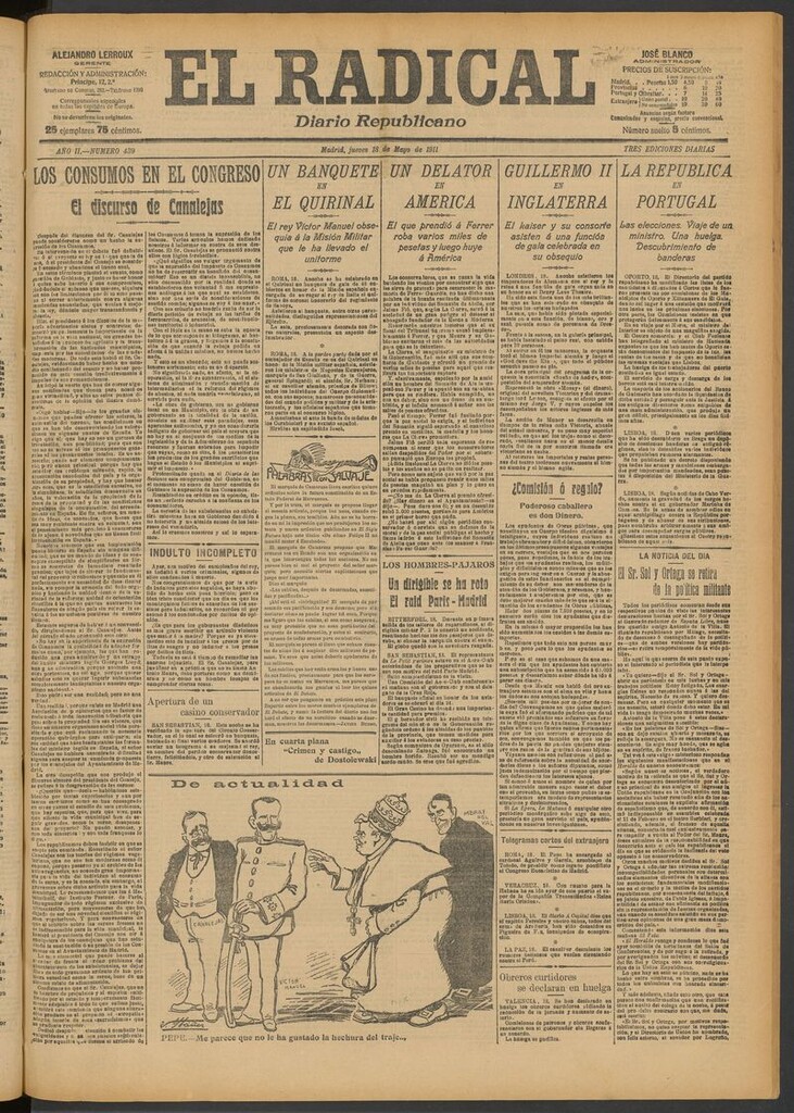 Miniatura de El Radical: diario republicano del 18 de mayo de 1911