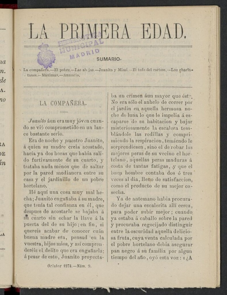 Miniatura de La Primera Edad de octubre de 1874, nº 9