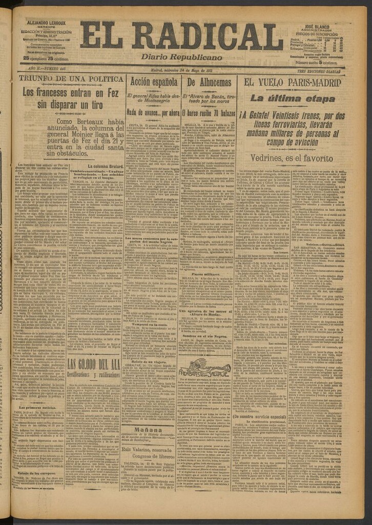 Miniatura de El Radical: diario republicano del 24 de mayo de 1911