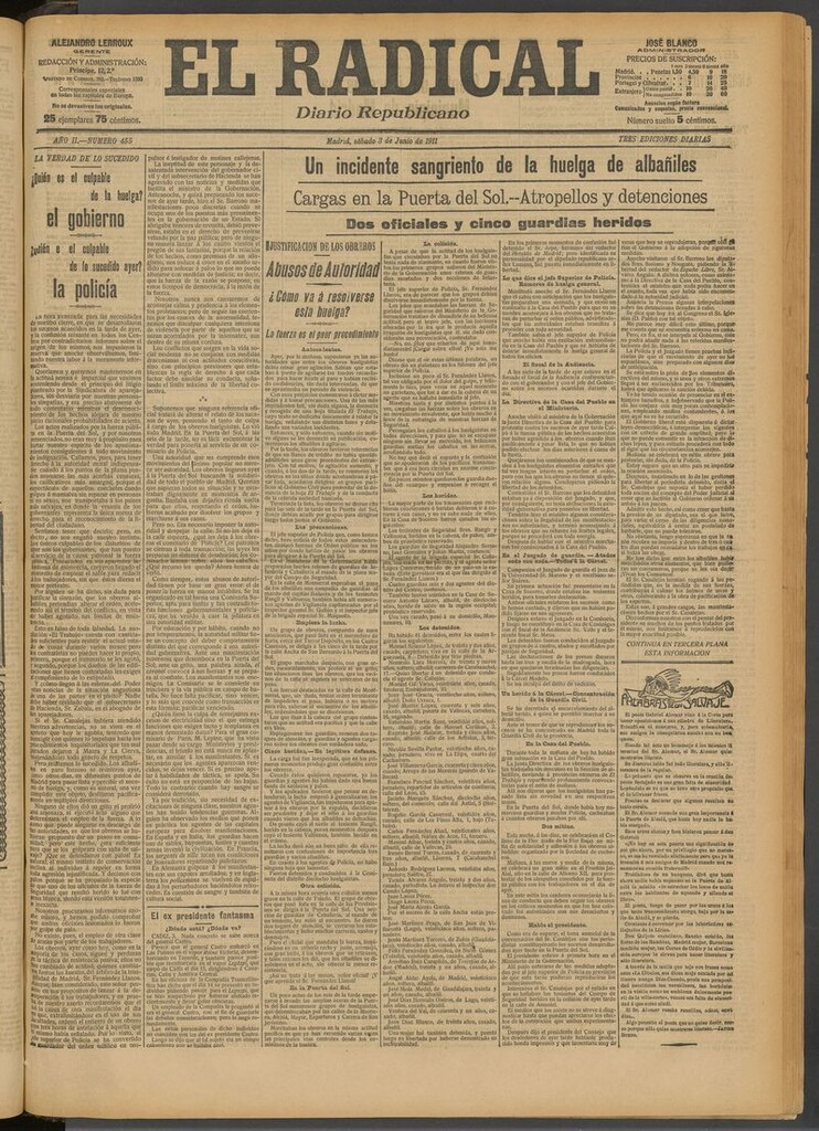 Miniatura de El Radical: diario republicano del 3 de junio de 1911
