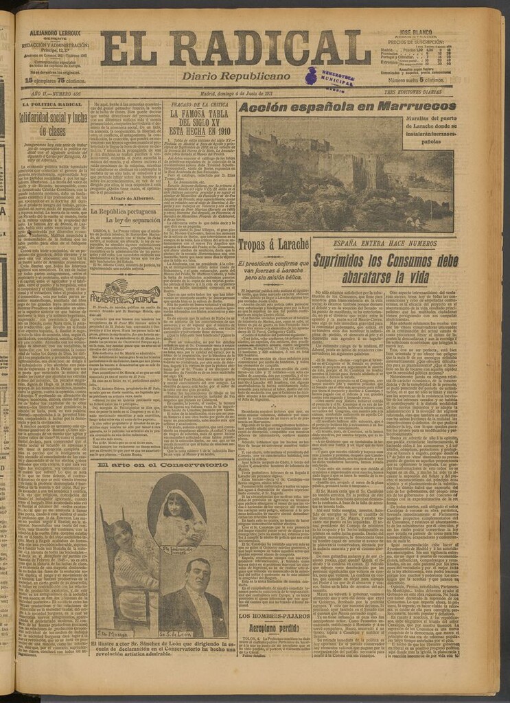 Miniatura de El Radical: diario republicano del 4 de junio de 1911