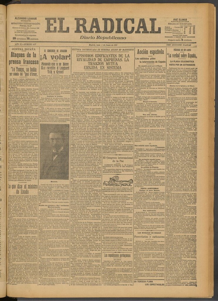 Miniatura de El Radical: diario republicano del 5 de junio de 1911