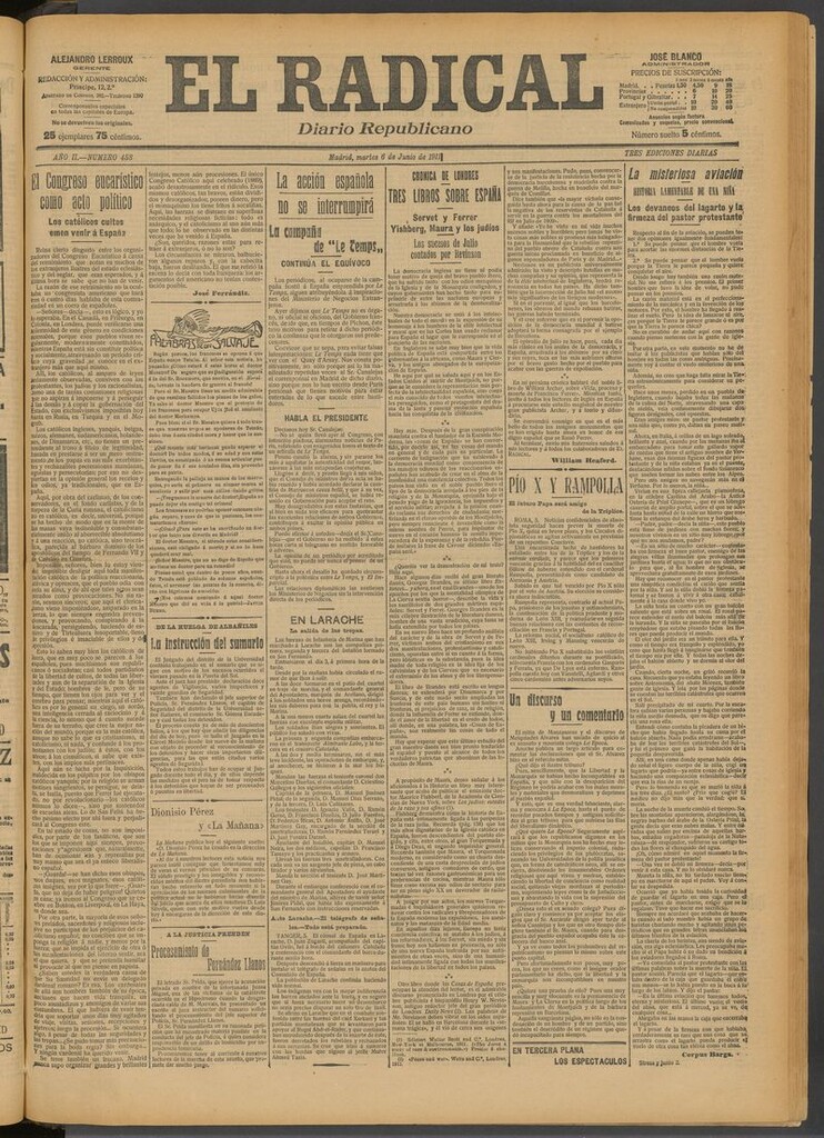 Miniatura de El Radical: diario republicano del 6 de junio de 1911