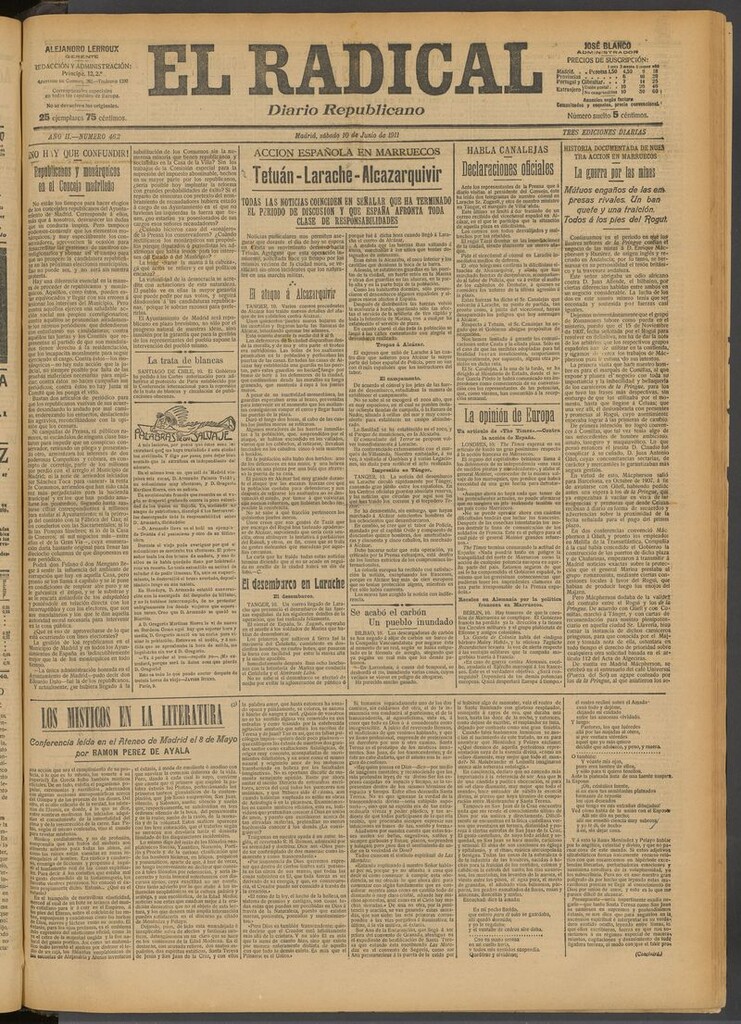 Miniatura de El Radical: diario republicano del 10 de junio de 1911