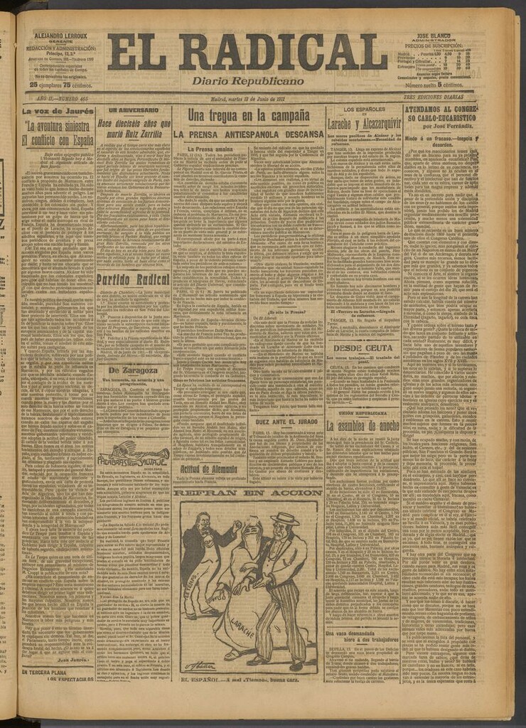 Miniatura de El Radical: diario republicano del 13 de junio de 1911