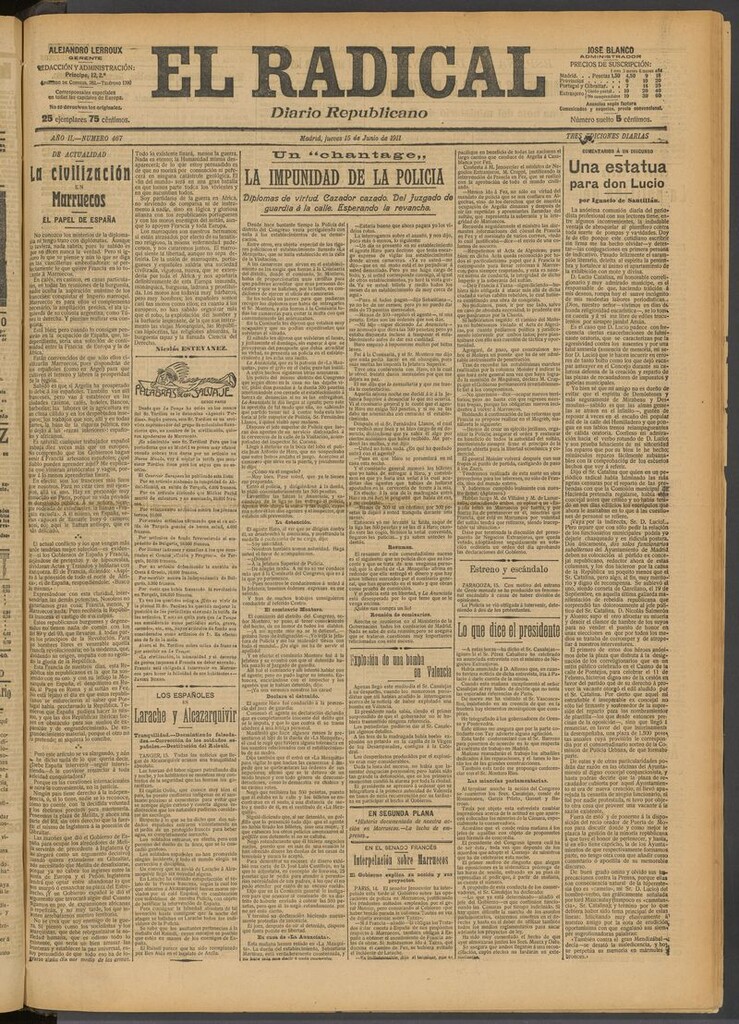 Miniatura de El Radical: diario republicano del 15 de junio de 1911