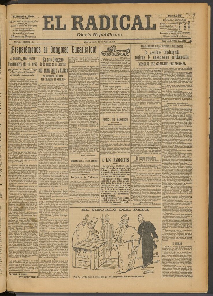 Miniatura de El Radical: diario republicano del 20 de junio de 1911