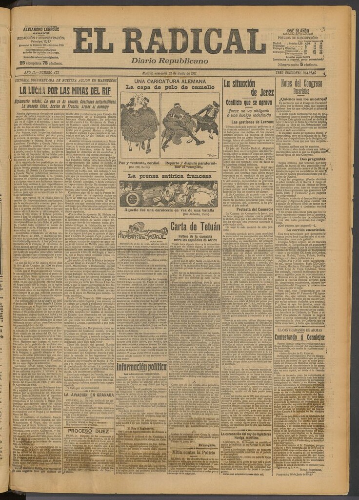 Miniatura de El Radical: diario republicano del 21 de junio de 1911