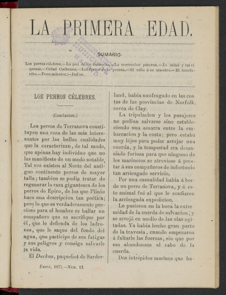 Miniatura de La Primera Edad de enero de 1875, nº 12