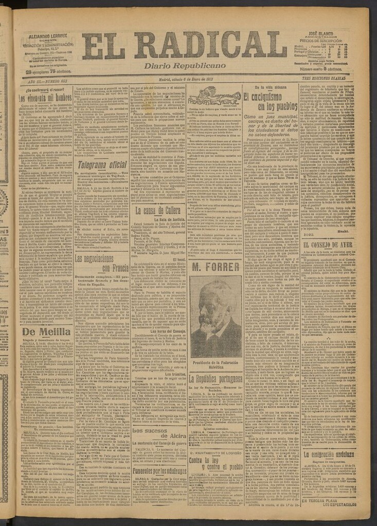 Miniatura de El Radical: diario republicano del 6 de enero de 1912