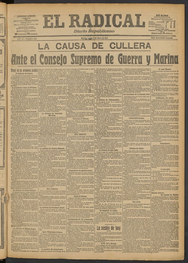 Miniatura de El Radical: diario republicano del 9 de enero de 1912