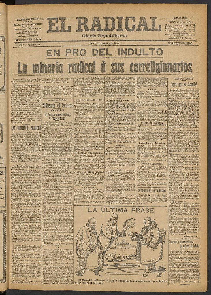 Miniatura de El Radical: diario republicano del 13 de enero de 1912