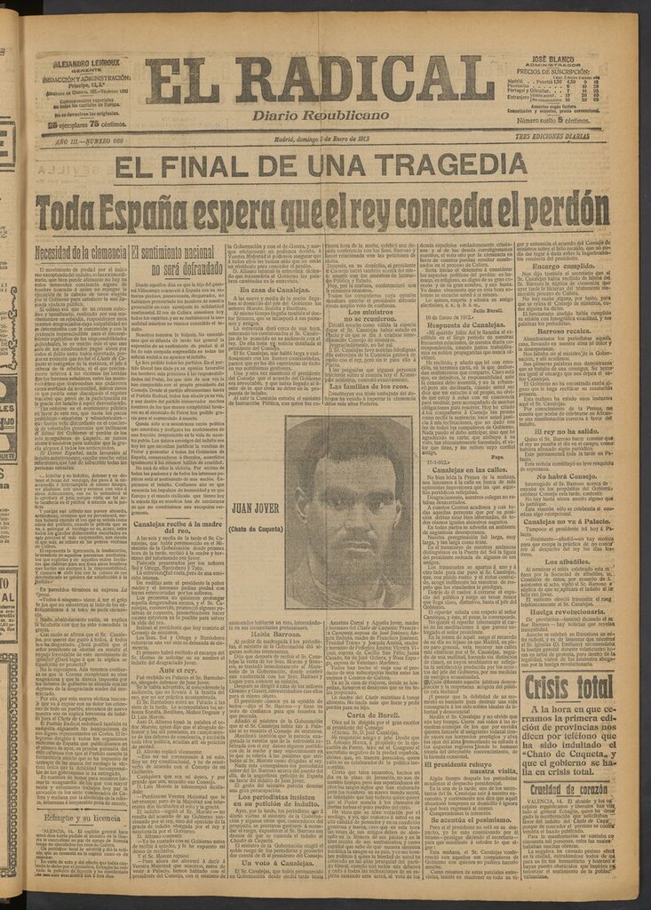 Miniatura de El Radical: diario republicano del 14 de enero de 1912