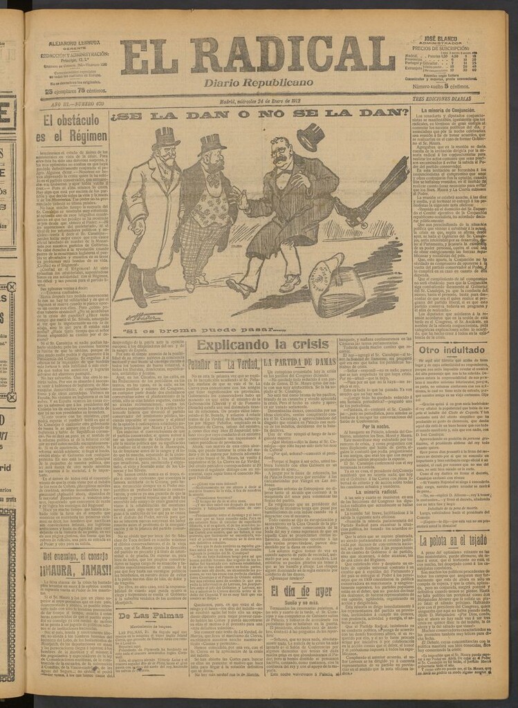 Miniatura de El Radical: diario republicano del 24 de enero de 1912
